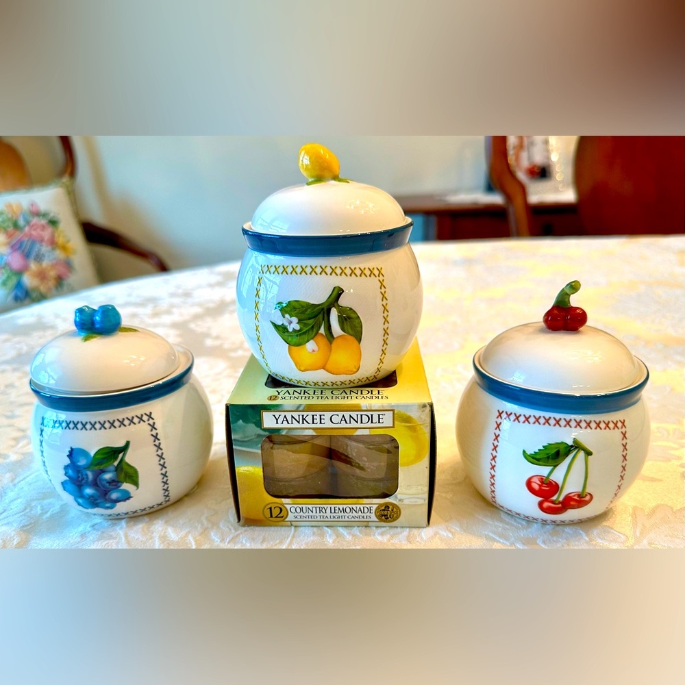 Set of Yankee Candle Tealights 🫐🍋🍒